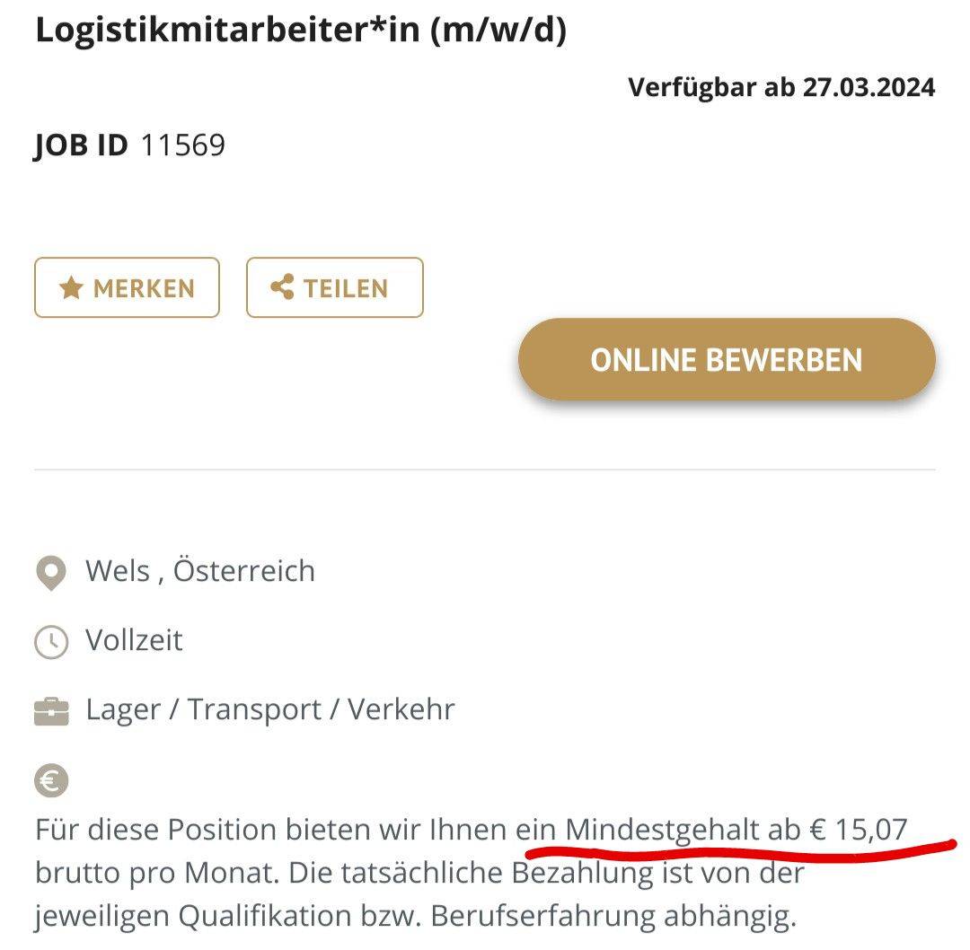 Für diese Position bieten wir ein Mindestgehalt ab 15,07 € brutto pro Monat.