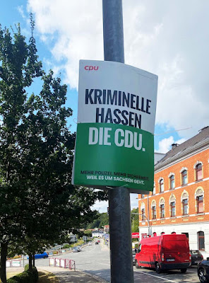 Plakat "Kriminelle hassen die CDU", Sachsen 2024