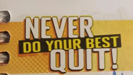"Never Quit! Do your best." vs "Never Do Your Best, Quit!"
