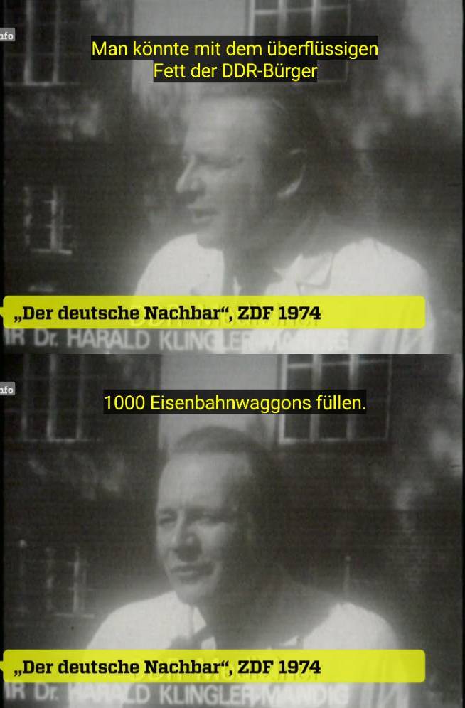 Mit dem überflüssigen Fett der DDR-Bürger könnte man 1000 Eisenbahnwaggons füllen