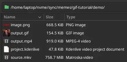 screenshot of five files in a folder being displayed in a file explorer window