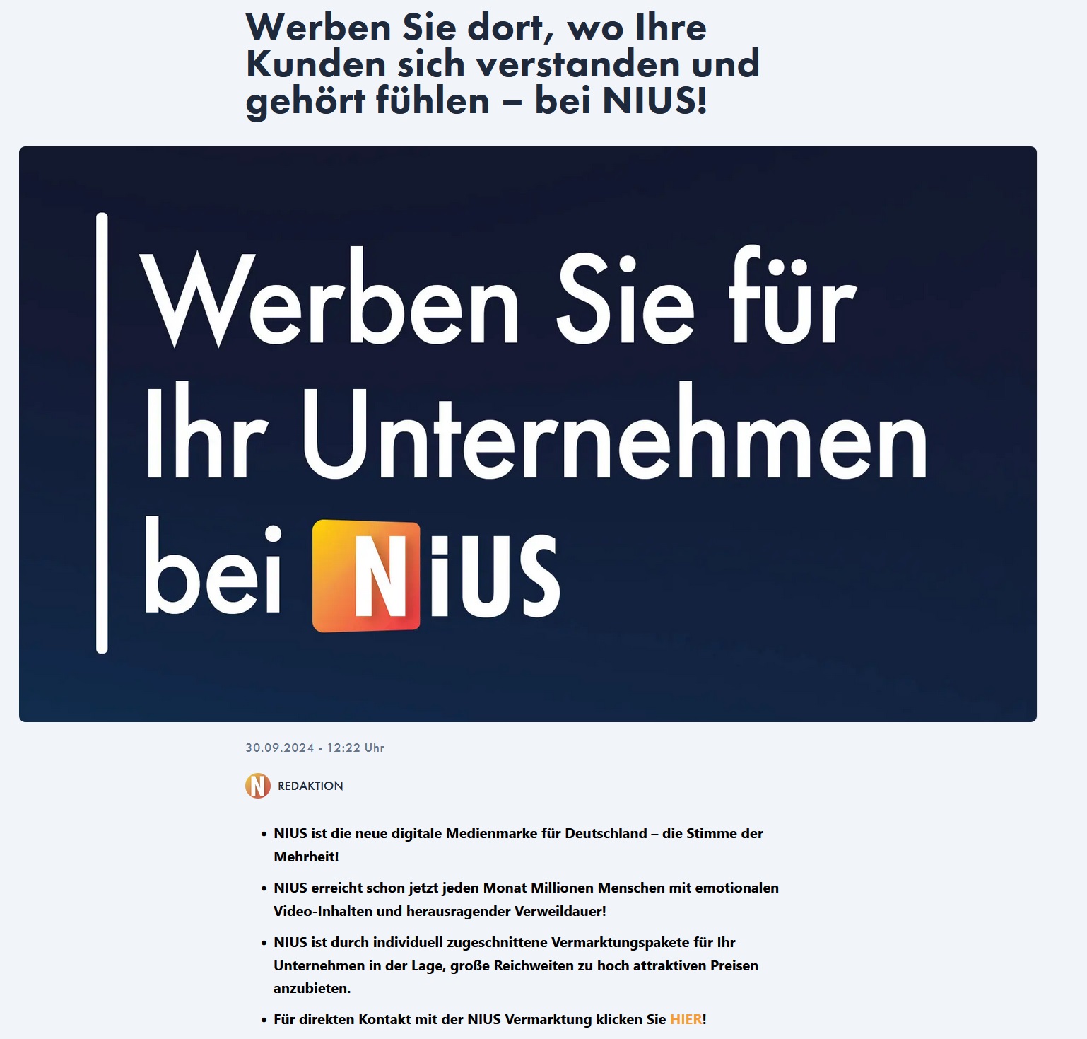 Werben Sie bei N\*us