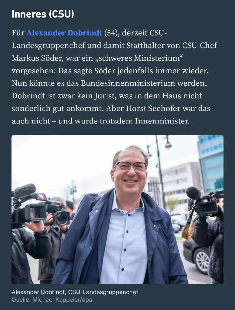 neuer Innenminister Dobrindt (vielleicht)