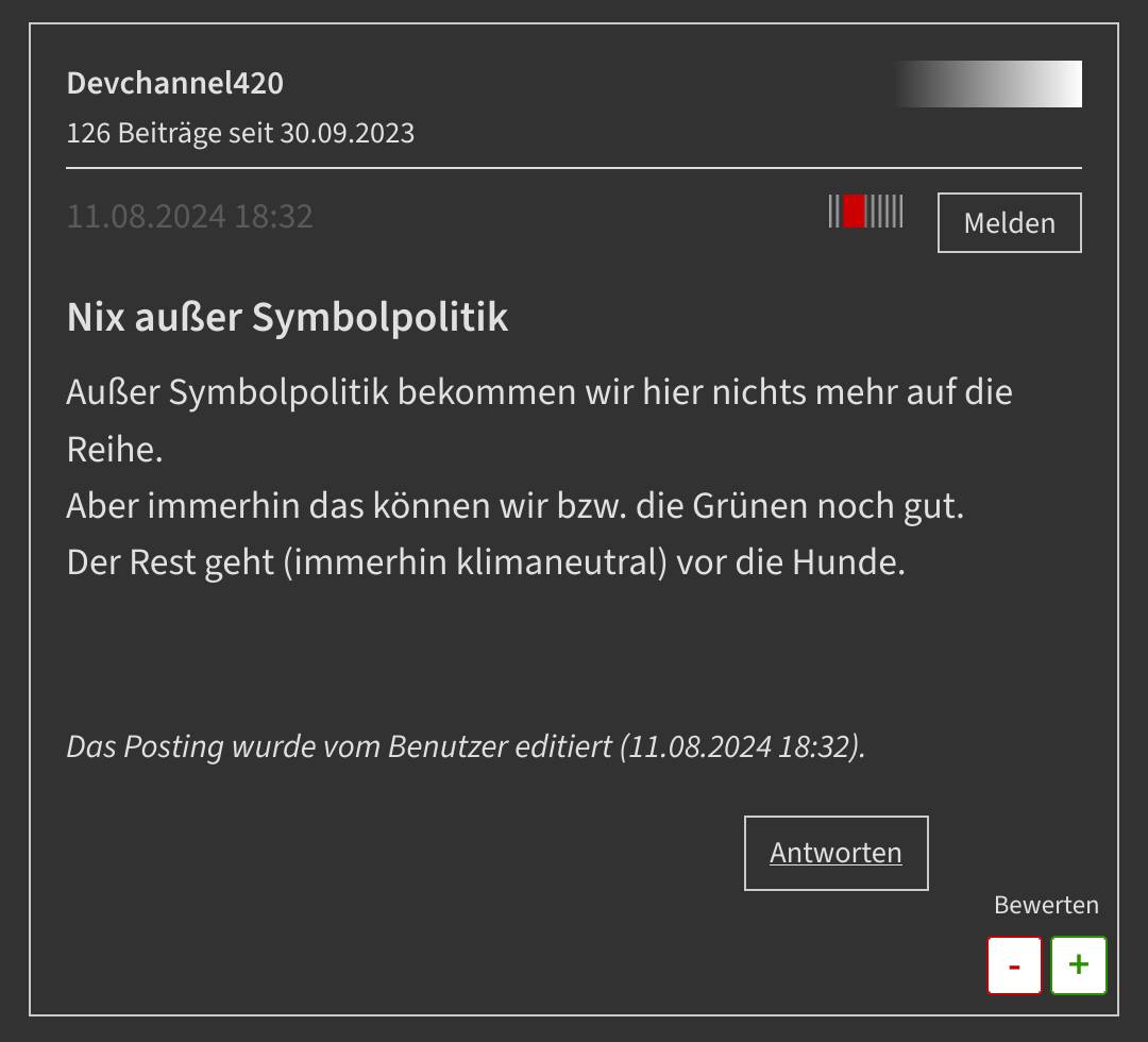 @devchannel420: "Nix außer Symbolpolitik — Aber immerhin das können wir bzw. Die Grünen noch ganz gut. Der Rest geht (immerhin klimaneutral) vor die Hunde"