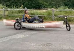 Self-Portaging Canoe Is Part Bicycle